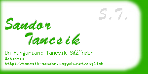 sandor tancsik business card